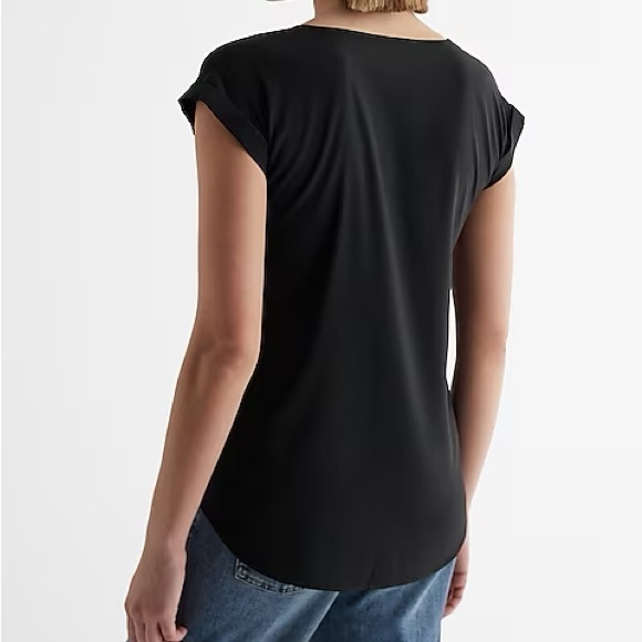 ☀️NWT☀️ Express Gramercy Black V-neck Top Sz XL - Picture 2 of 11
